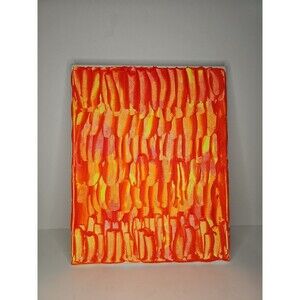 Orange And Yellow Multicolor Acrylic Abstract Original Art 8x10 Canvas